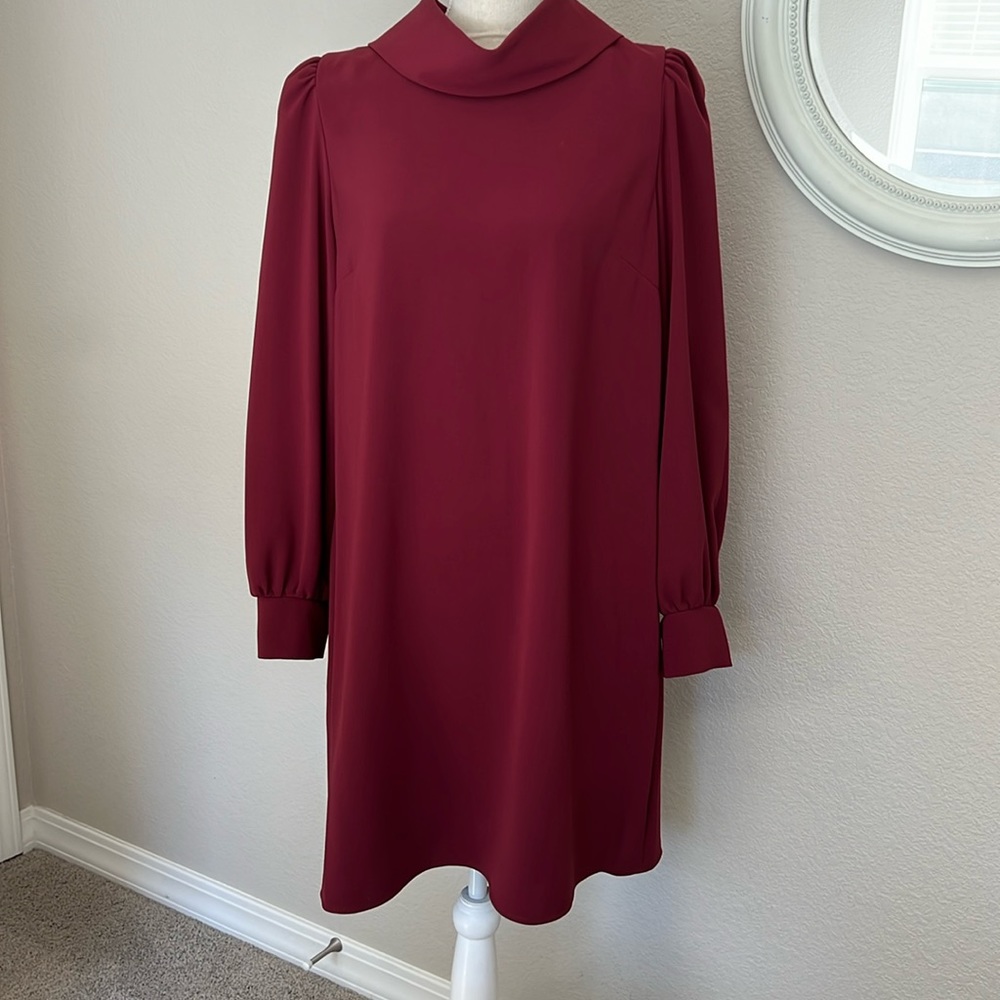 Alex Marie Maroon Dress with Pockets.